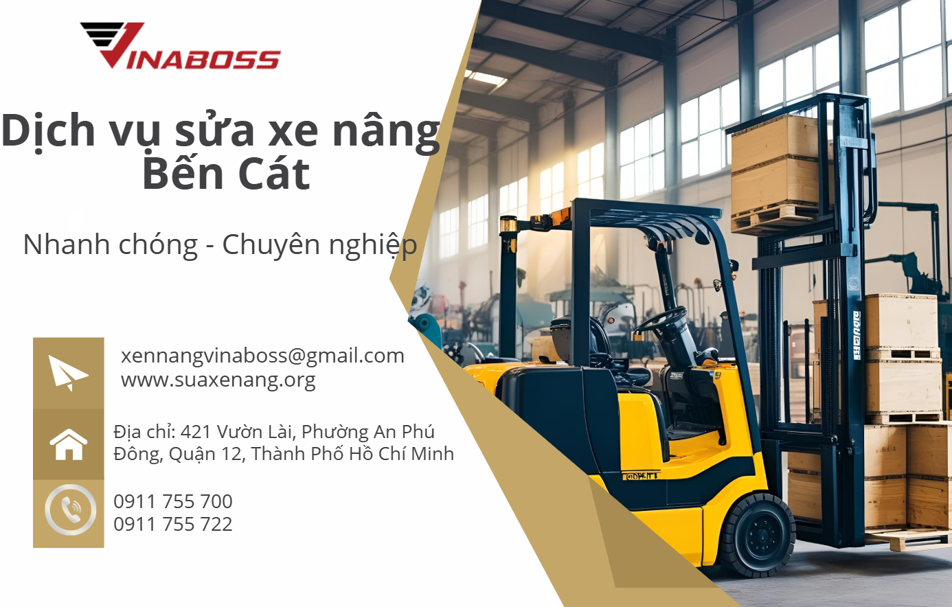 Dịch vụ sửa xe nâng tại Bến Cát [ Nhanh chóng - Chuyên nghiệp]