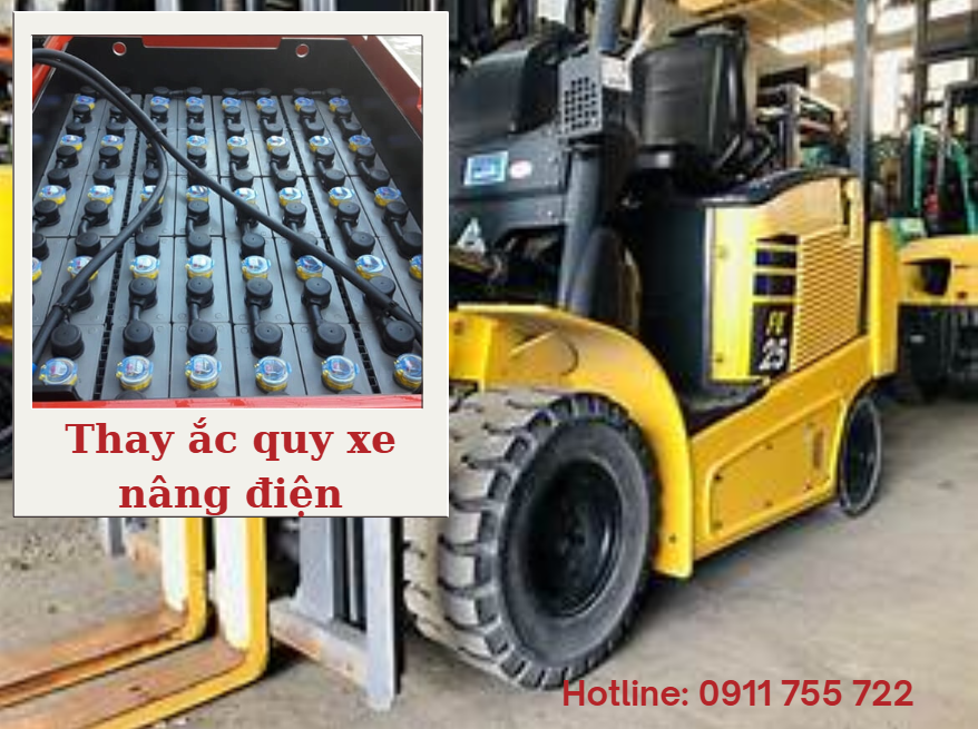Thay thế ắc quy cho xe nâng điện