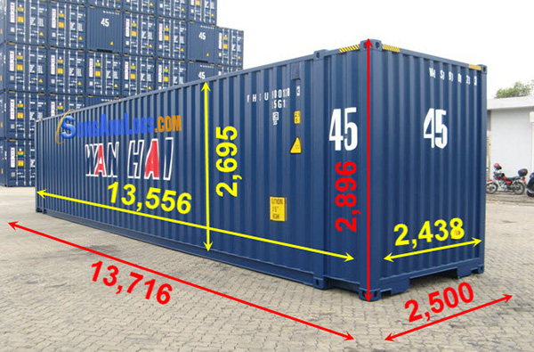 Chiều ngang xe container